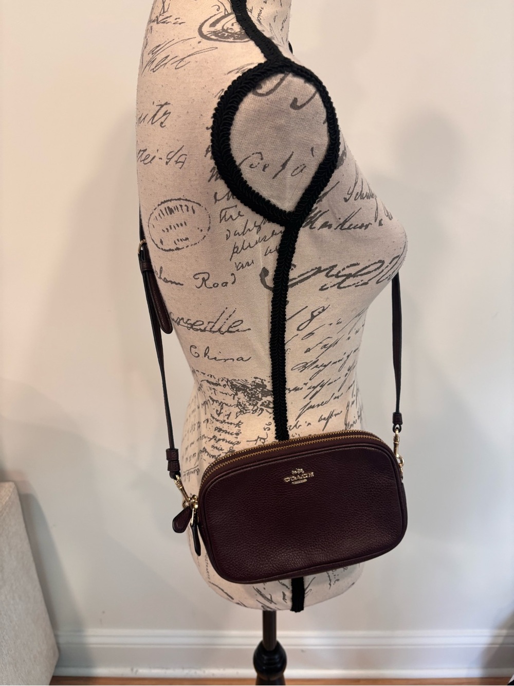 Coach Sadie Crossbody Clutch in brown leather